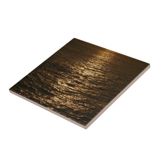 Sunset on the Water抽象芸術海撮影 タイル (側面)