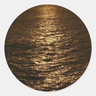Sunset on the Water抽象芸術海撮影 ラウンドシール