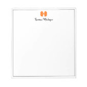 Sunset Orange Bow Border Script Custom Name Script ノートパッド (正面)