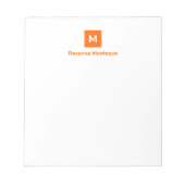 Sunset Orange Modern Chic Trendy Monogram Name  ノートパッド (正面)