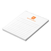 Sunset Orange Modern Lined Chic Trendy Monogram  ノートパッド (回転)