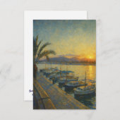 Sunset over a Mediterranean Harbour 招待状 (正面/裏面)
