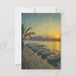 Sunset over a Mediterranean Harbour 招待状