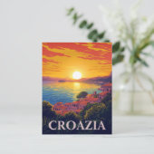 Sunset Over Adriatic Coast Croatia ポストカード (スタンド正面)