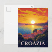 Sunset Over Adriatic Coast Croatia ポストカード (正面/裏面)