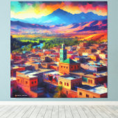 Sunset Over Ait Melloul – モロッコ キャンバスプリント (インサイチュ (ウッドフロア))