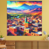 Sunset Over Ait Melloul – モロッコ キャンバスプリント (インサイチュ (リビング))