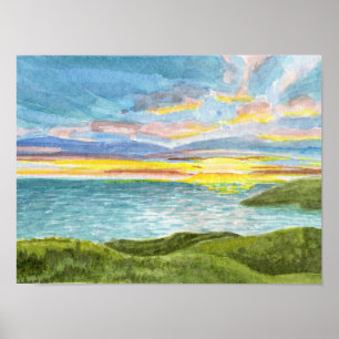 Sunset Over Annestownビーチ（アイルランド） ポスター