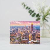 Sunset Over Atlanta,ジョージア,統一された州 ポストカード (スタンド正面)