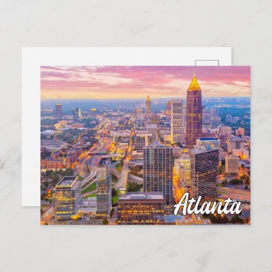 Sunset Over Atlanta,ジョージア,統一された州 ポストカード (正面/裏面)