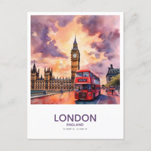 Sunset Over Big Ben – ロンドン，イギリス ポストカード