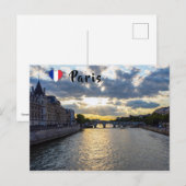 Sunset over Conciergerie – パリ，フランス ポストカード (正面/裏面)