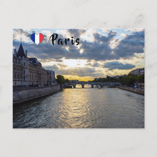 Sunset over Conciergerie – パリ，フランス ポストカード (正面)