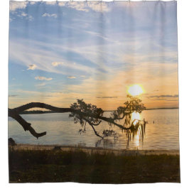 Sunset Over East Bay シャワーカーテン