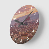 Sunset over Florence, Italy ラウンド壁時計 (傾斜)