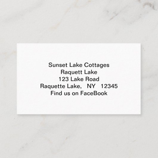 Sunset Over Forest Lake名刺 名刺 (裏面)