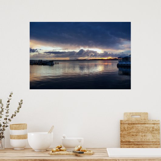 Sunset over Lake Dora Florida poster photograph ポスター (キッチン)