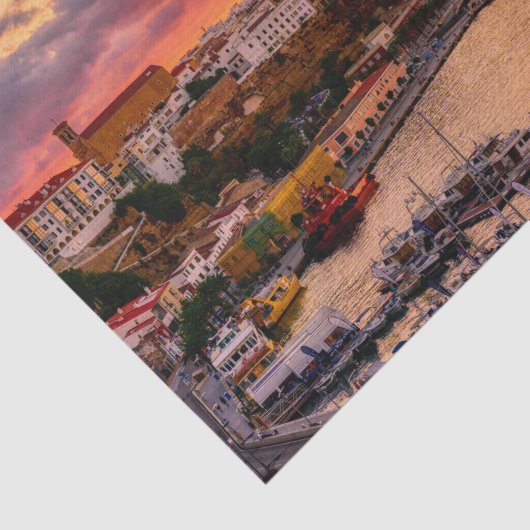 Sunset over Mahon harbor - Menorca, Spain 薄葉紙 (詳細)