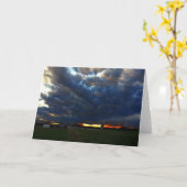 Sunset over Rural Landscapeフォトグリーティングカード カード (黄色い花)
