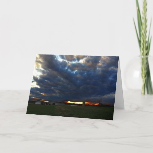 Sunset over Rural Landscapeフォトグリーティングカード カード (正面)