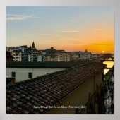 Sunset Over the Arno River, Florence Italy Poster ポスター (正面)