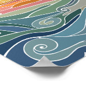 Sunset over the ocean ポスター (角)