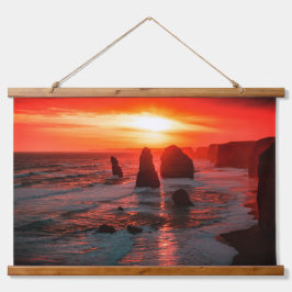 Sunset Over the Ocean Cliffs Wall Art 吊り下げ型タペストリー