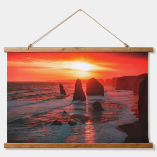 Sunset Over the Ocean Cliffs Wall Art 吊り下げ型タペストリー