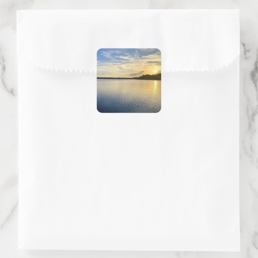 Sunset Over Wildcat Lake スクエアシール (バッグ)