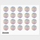 Sunset Painting Stickers ラウンドシール (シート)