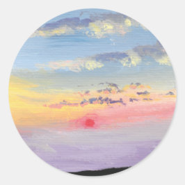 Sunset Painting Stickers ラウンドシール