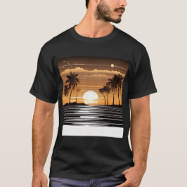 Sunset Palm Beach Tee - Tropical Twilight Design Tシャツ
