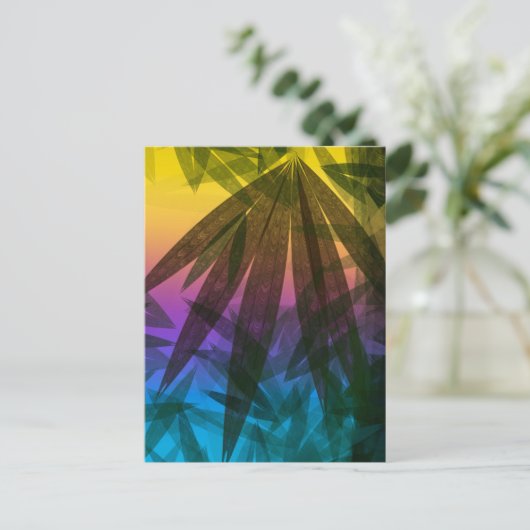 Sunset Palm leaves ポストカード (スタンド正面)