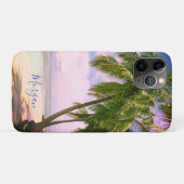 Sunset Palm Trees、写真、名前Blue Script iP Case-Mate iPhoneケース (裏面(横))
