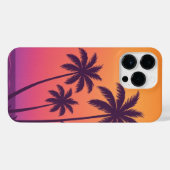 Sunset Palm Trees Phone Case – Yellow Sky Tropical iPhoneケース (裏面横)