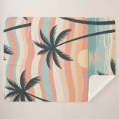 Sunset Palms – Tropical Sunset Shower Curtain シェルパブランケット (正面(横))