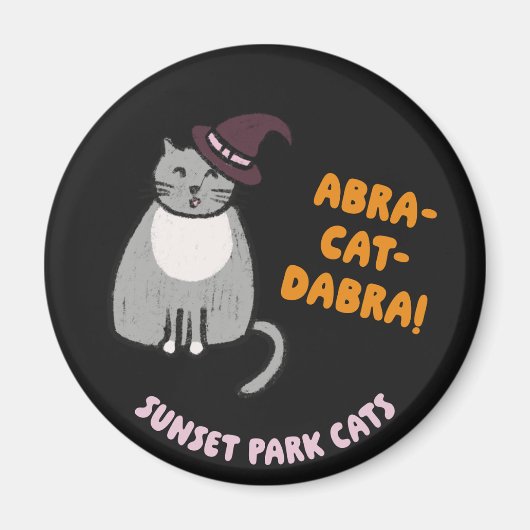 Sunset Park Cats Halloween Magnet Witch Ashes  マグネット (正面)
