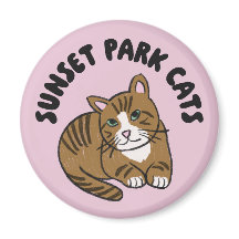 Sunset Park Cats | Magnet | Lenny Rescue Cat Cute 