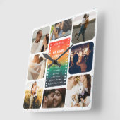 Sunset Photo Collage Mr and Mrs 1st Anniversary スクエア壁時計 (傾斜)