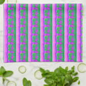Sunset Pink Green Purple Kitchen Towel キッチンタオル (折り畳み)