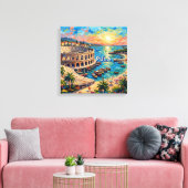 Sunset Pula Arena Seaside Escape Canvas Art キャンバスプリント (インサイチュ (リビング))