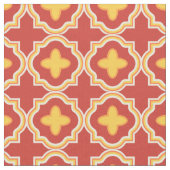 Sunset Quatrefoil - Moroccan Lattice Tile Pattern ファブリック (クローズアップ)
