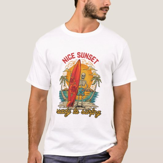 sunset ready to surfing tシャツ (正面)
