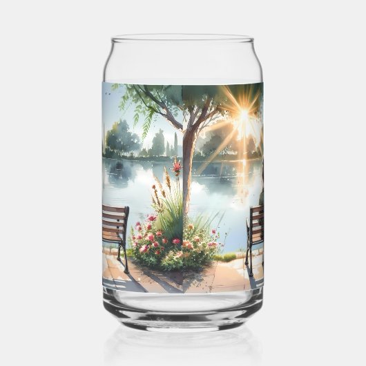 Sunset Reflections Lake Scene ガラス缶 (右)
