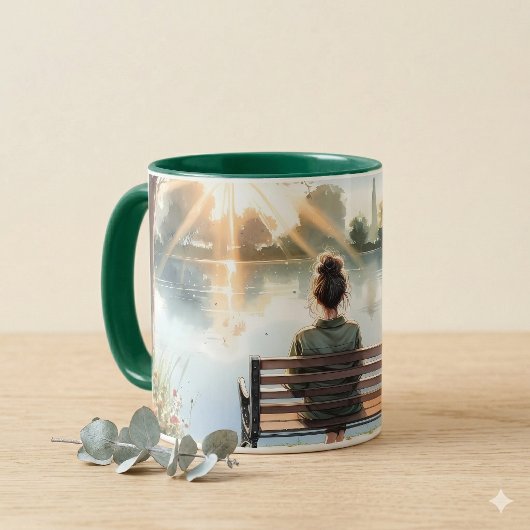 Sunset Reflections Lake Scene マグカップ