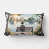 Sunset Reflections Lake Scene ランバークッション (正面)