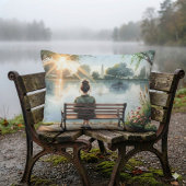 Sunset Reflections Lake Scene ランバークッション