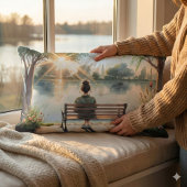 Sunset Reflections Lake Scene ランバークッション