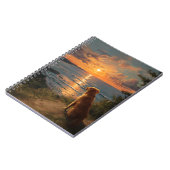 Sunset Reflections with Golden Retriever Notebook ノートブック (左側)