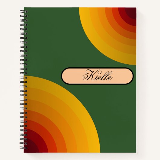 Sunset Retro spiral notebook ノートブック (正面)